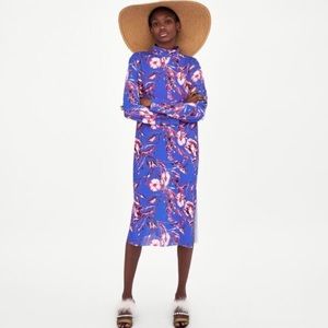Zara Trafaluc High Neck Floral Dress